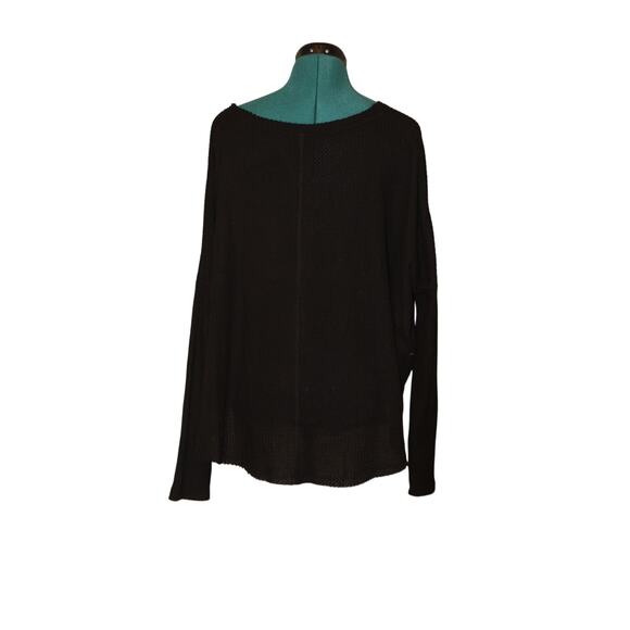 Out From Under Black Waffle Knit Button Front Top – Size M - Picture 3 of 4